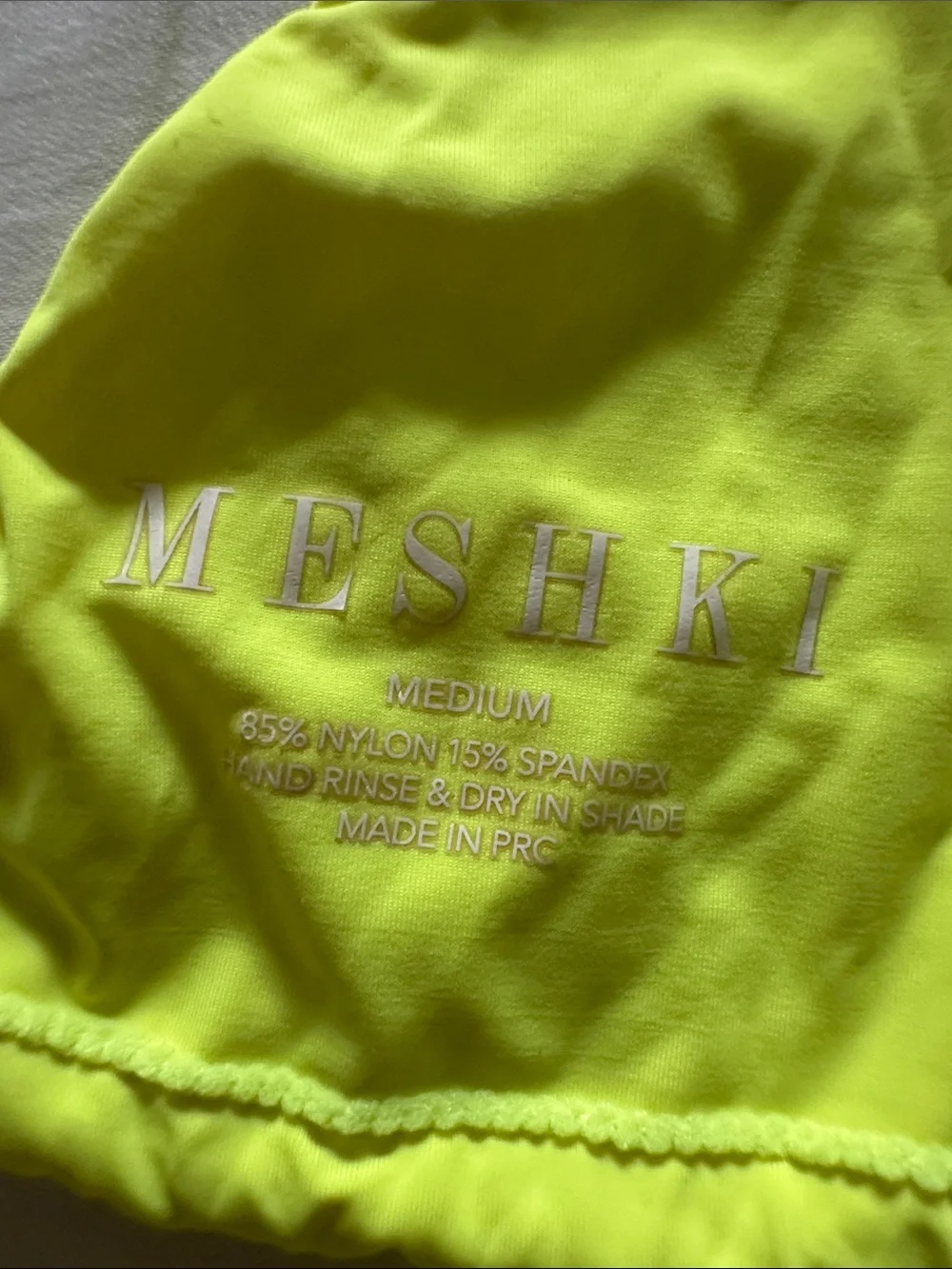 Meshki Swim - Neon Yellow String Bikini Set with Mesh Cover-Up